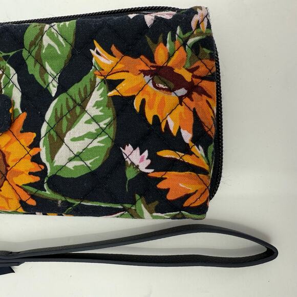 Vera Bradley Wristlet Wallet Sunflowers Quilted Cotton ID Storage RFID Travel - Picture 10 of 12